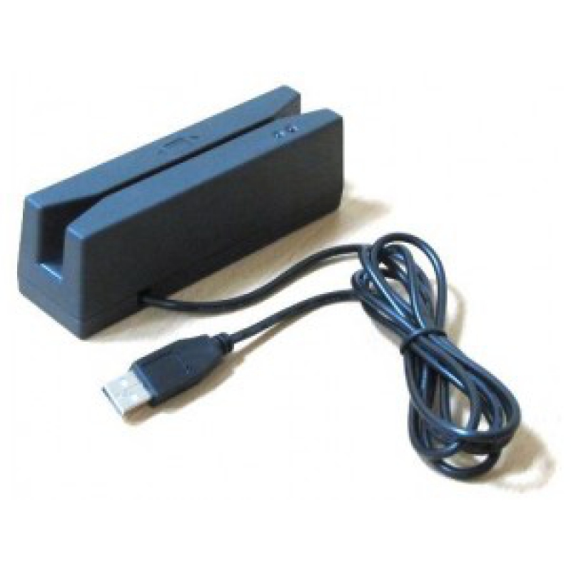 Ридер магнитных карт RU250, USB HID (KB) (1+2 дорожки), чёрный